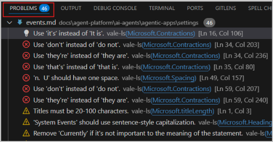 Same problems report